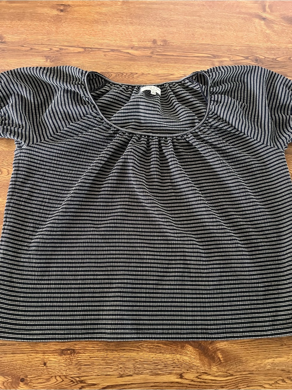 Womens Madewell Texture & Thread Striped Top Size Medium